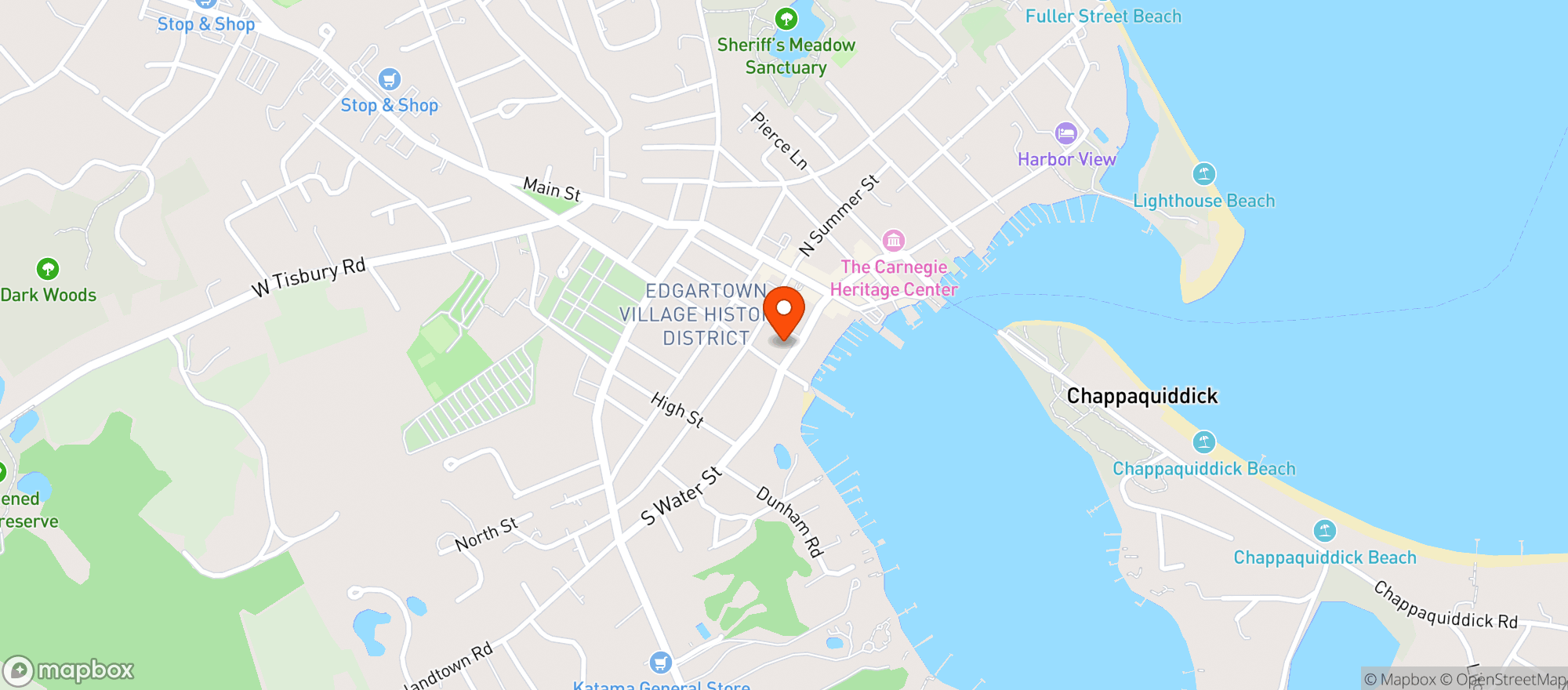Map showing STOP & SHOP (50 WATER ST)