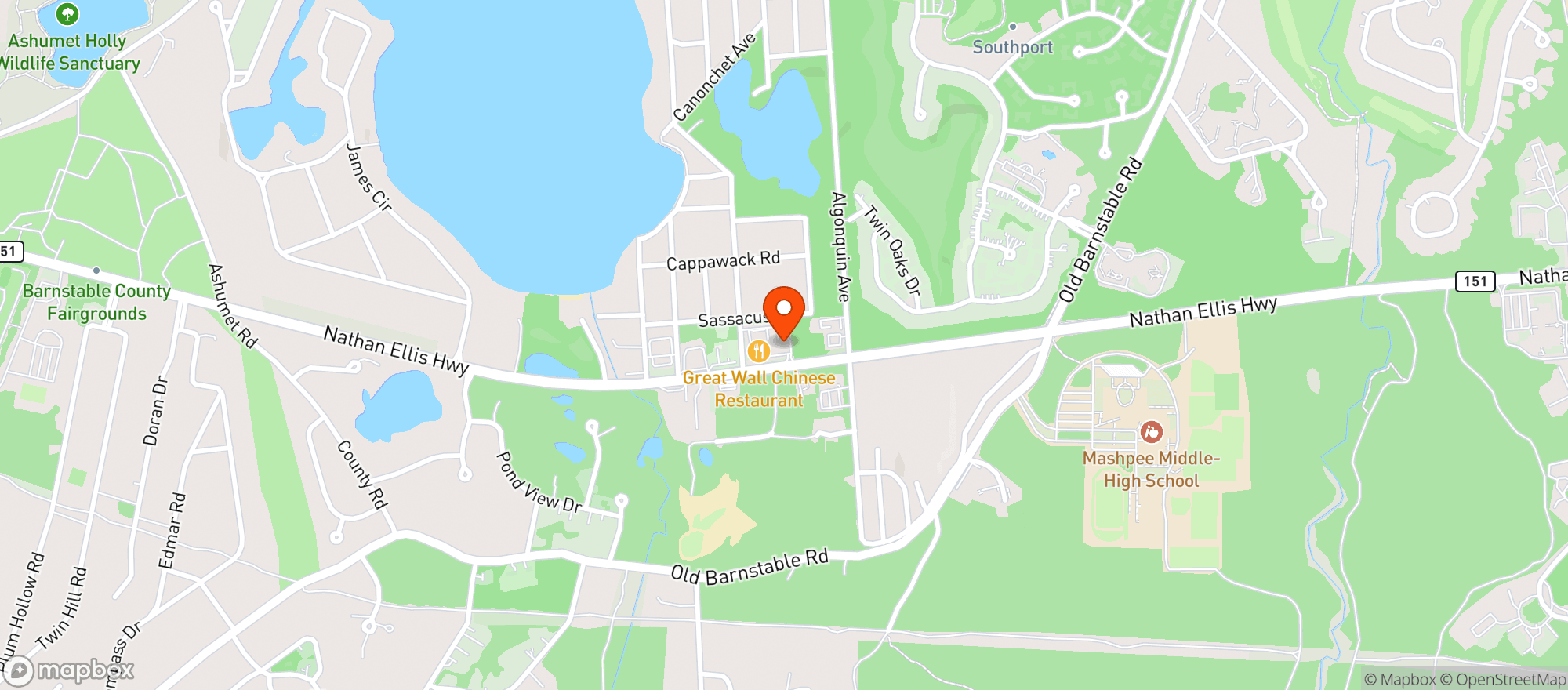 Map showing The Vape Way - Mashpee