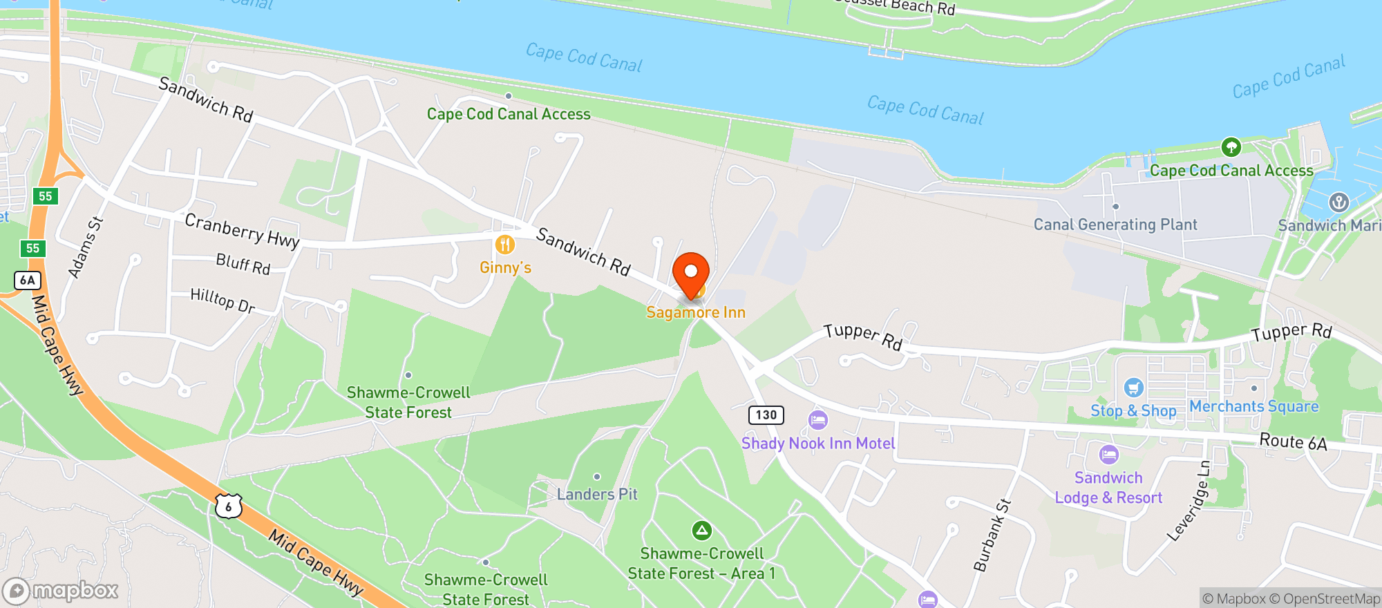Map showing The Sagamore