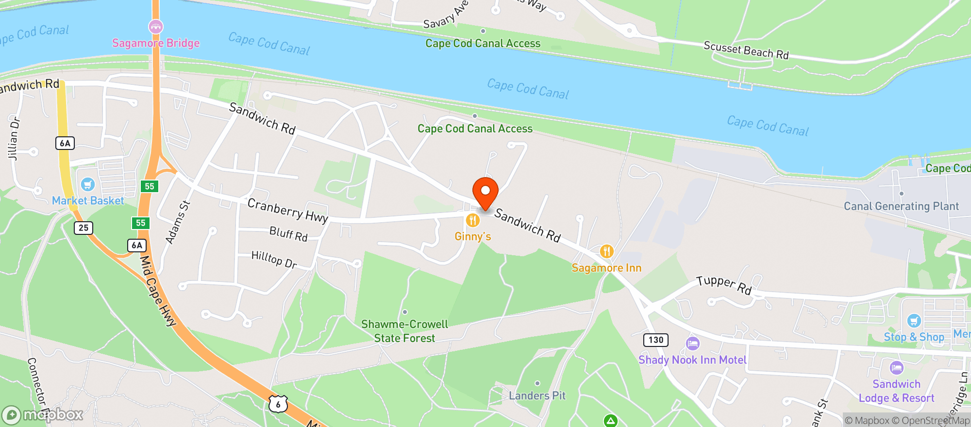 Map showing Lost Dog Canal Cafe