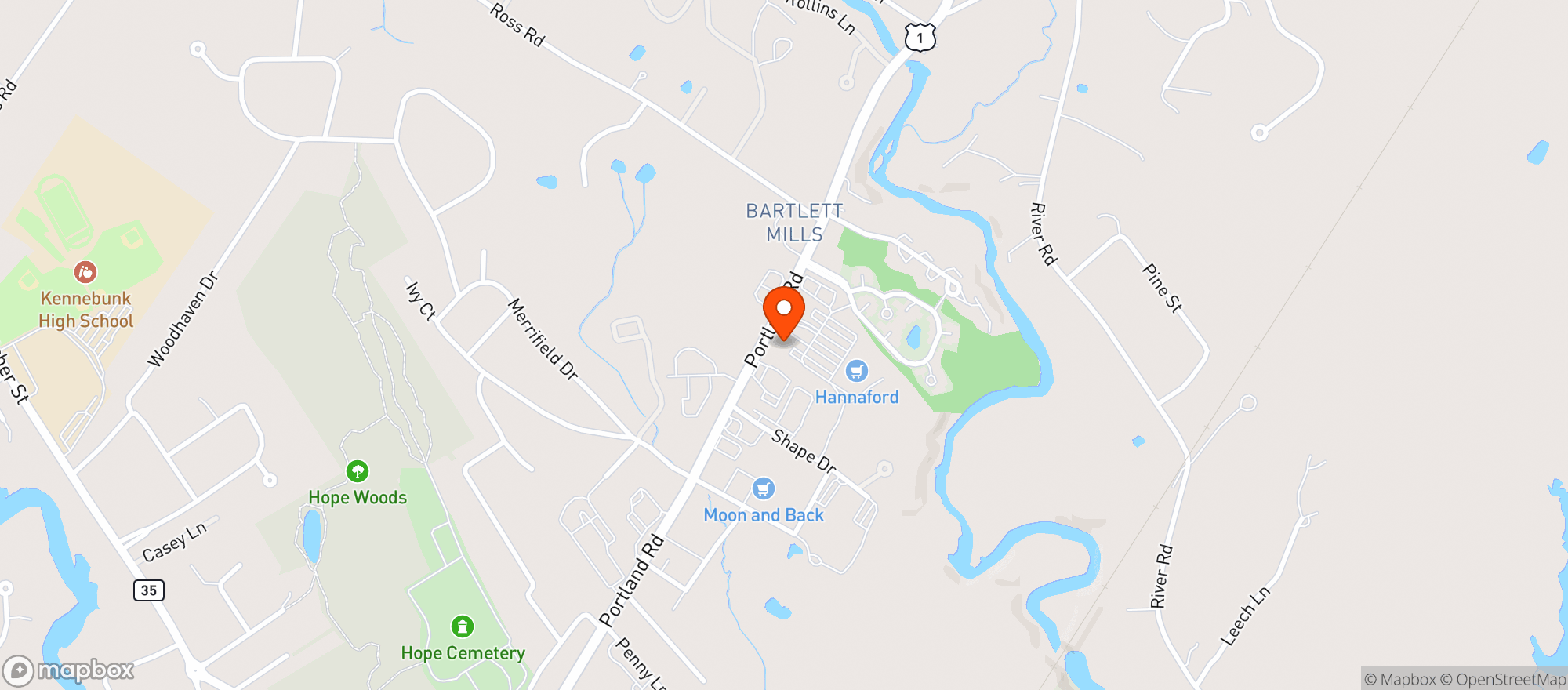 Map showing Hannaford