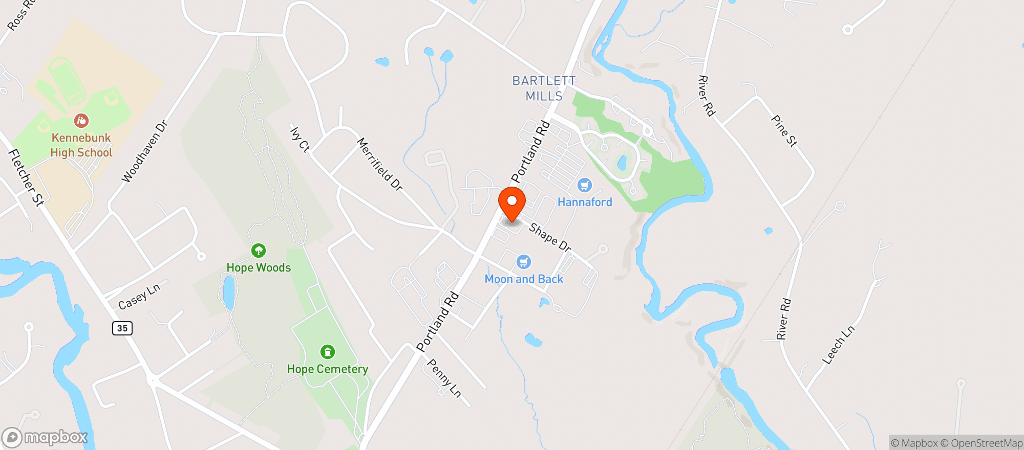 Map showing Circle K / Kennebunk