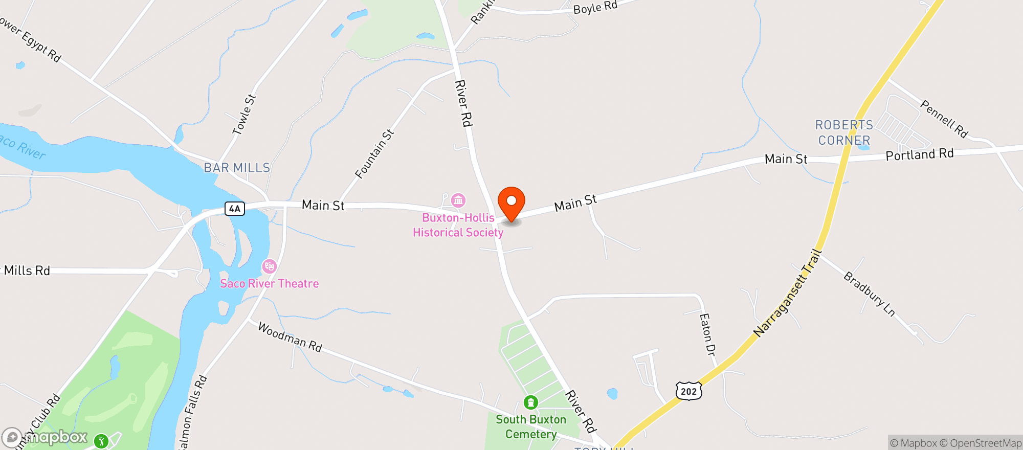 Map showing Main St Variety - Buxton