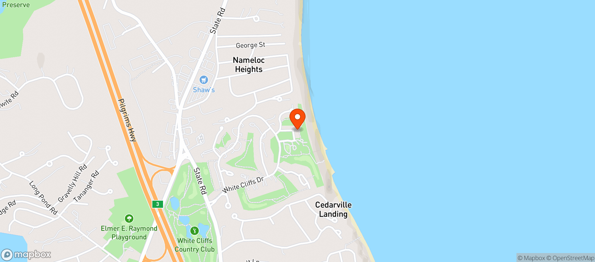 Map showing The White Cliff Country Club