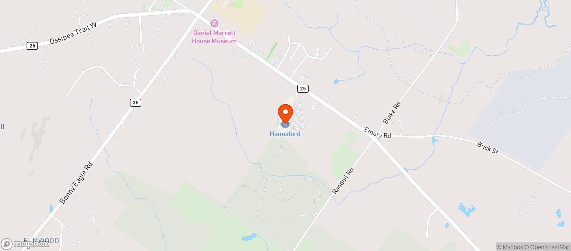 Map showing Hannaford