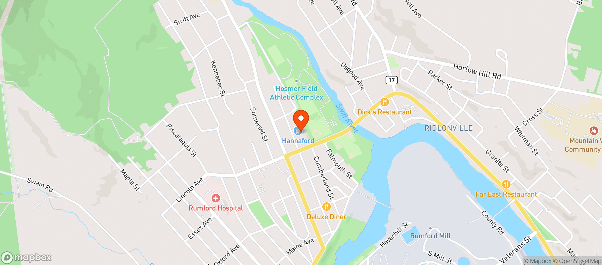Map showing Hannaford