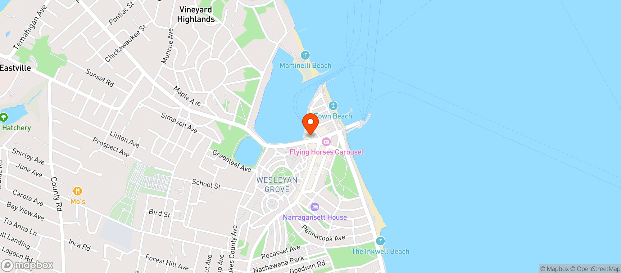 Map showing Jim's Package Store