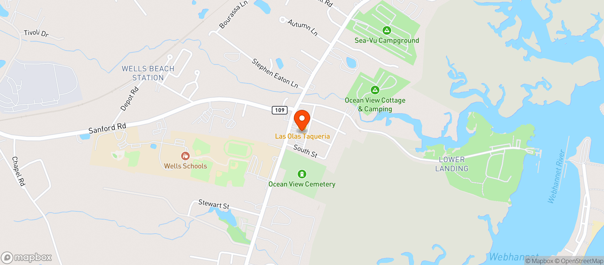 Map showing WELLS SUPER FOOD MART