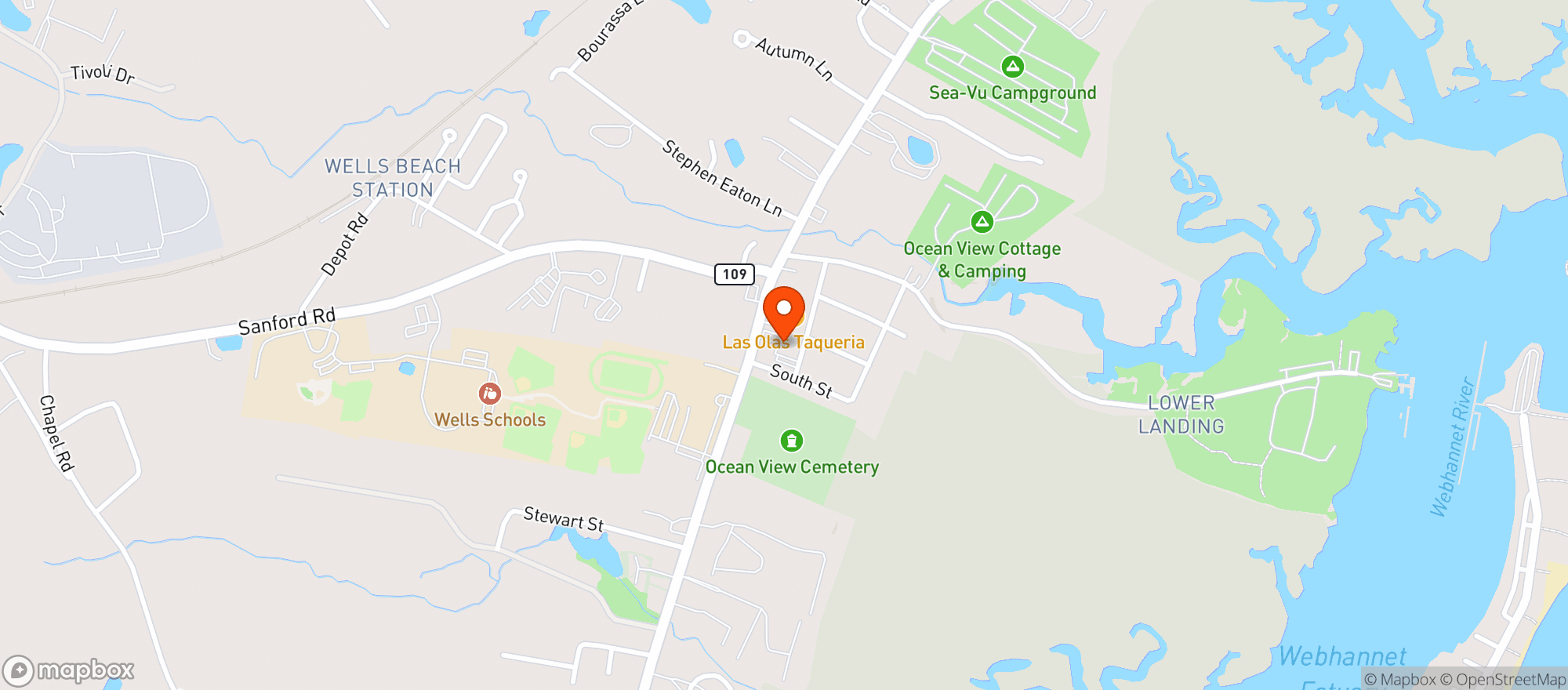 Map showing Wells Food Mart