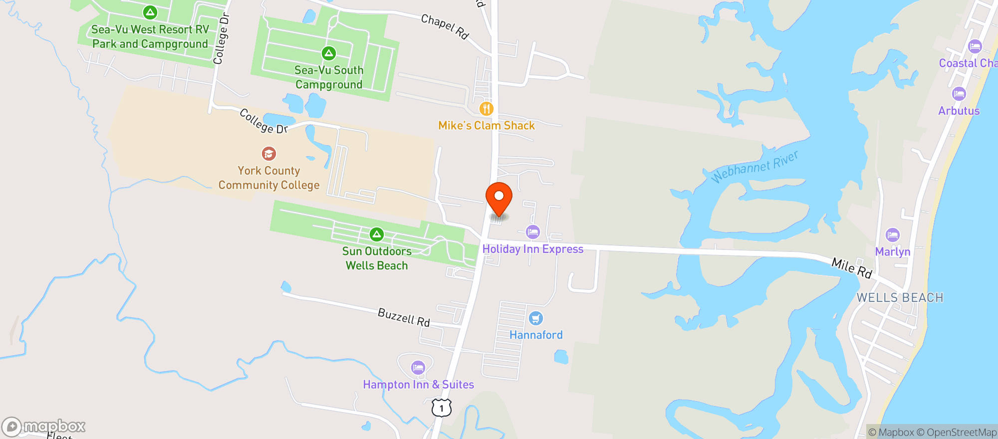 Map showing Circle K / Wells