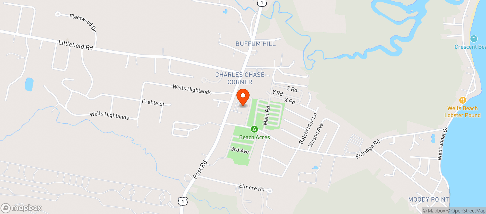 Map showing Bow Street Beverage - Wells