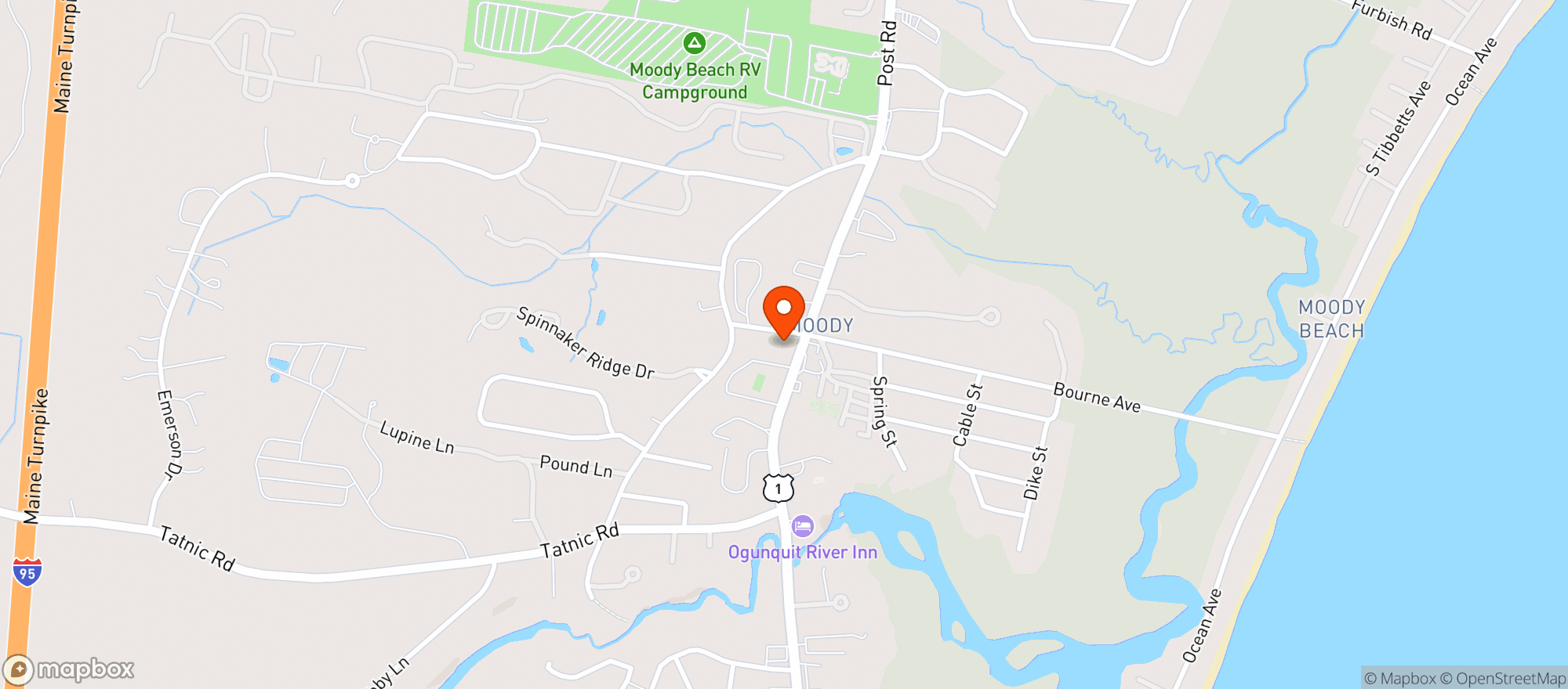 Map showing New England House