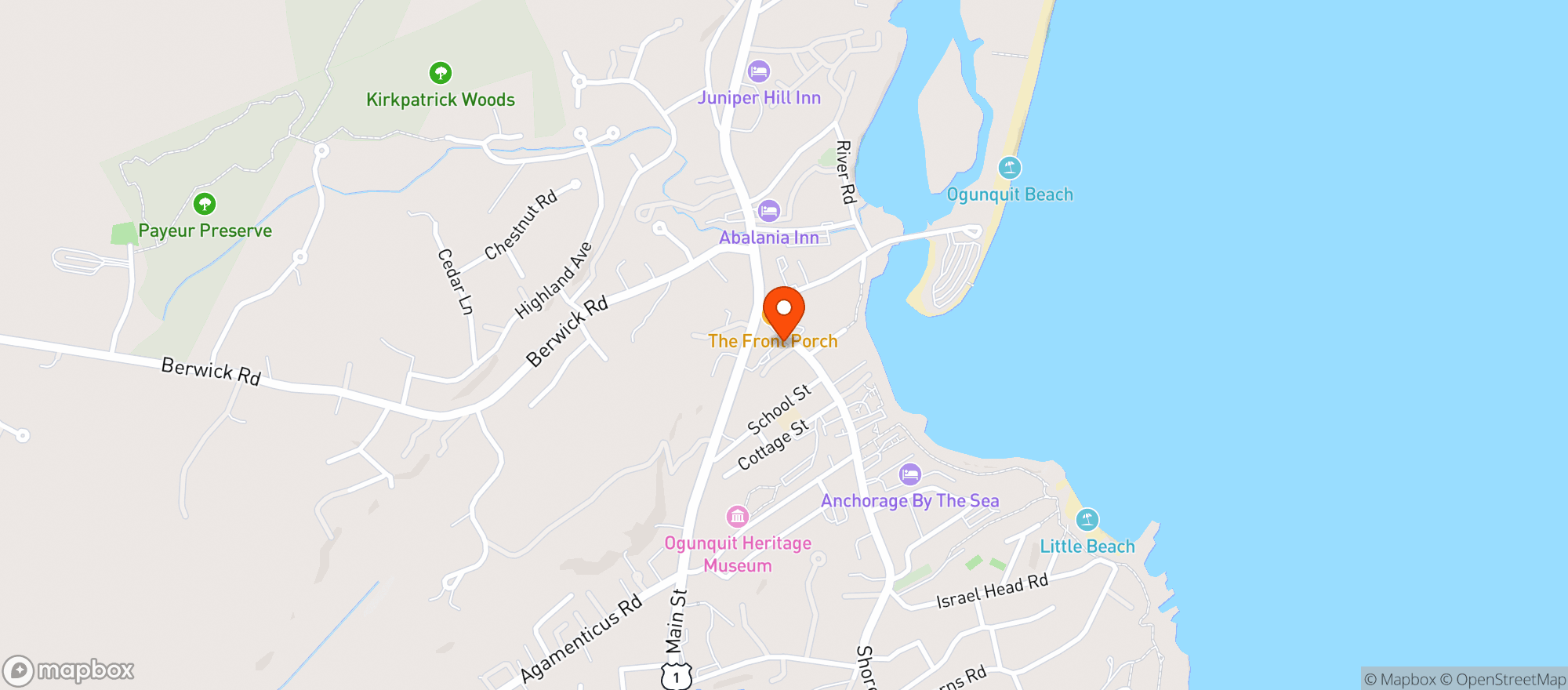 Map showing The Crooked Pine