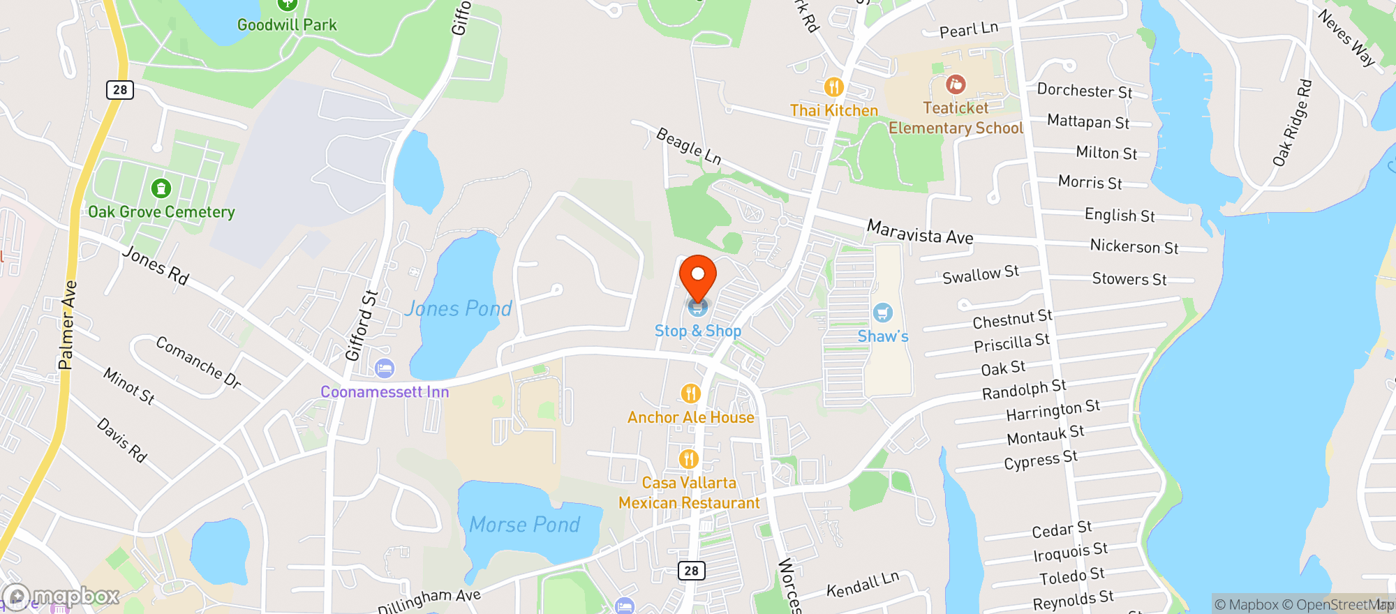Map showing Stop & Shop - 0425 - Falmouth