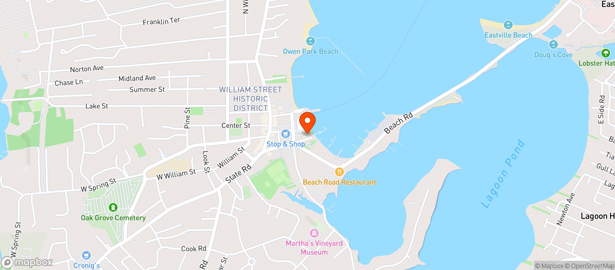 Map showing Black Dog Tavern