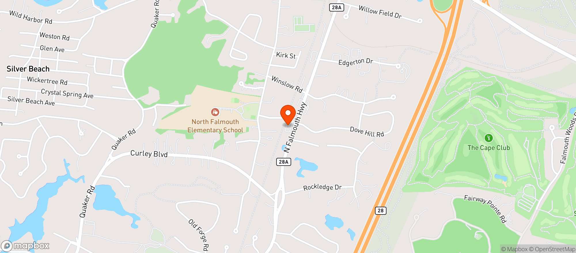 Map showing North Falmouth Liquors