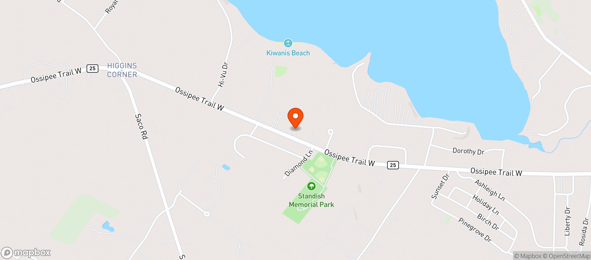 Map showing STANDISH QUICK STOP