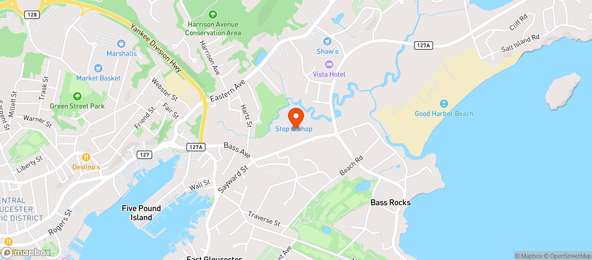 Map showing Stop & Shop - 0410 - Gloucester