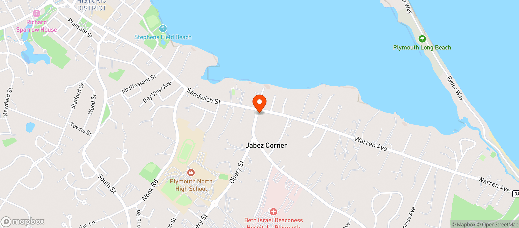 Map showing Bradford's Liquor Store