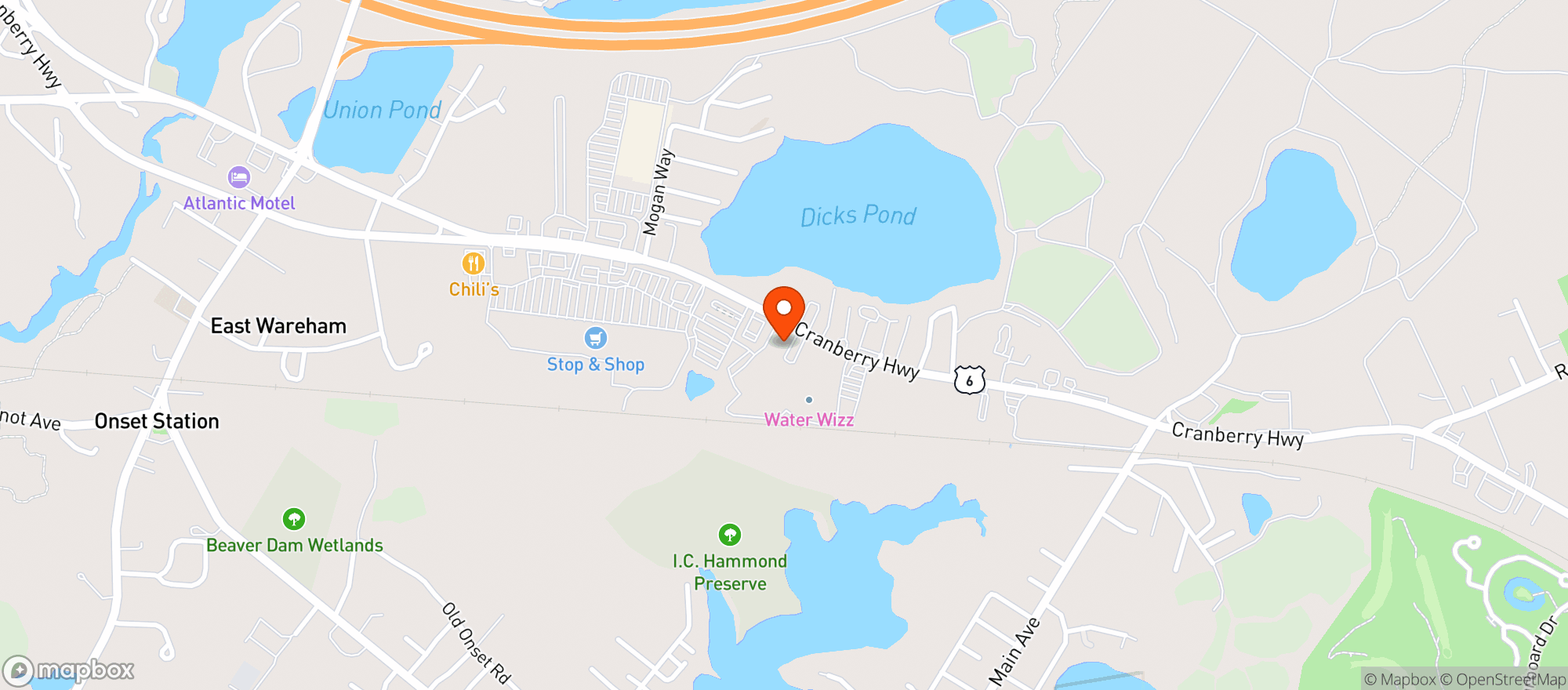 Map showing Wareham Liquor Locker