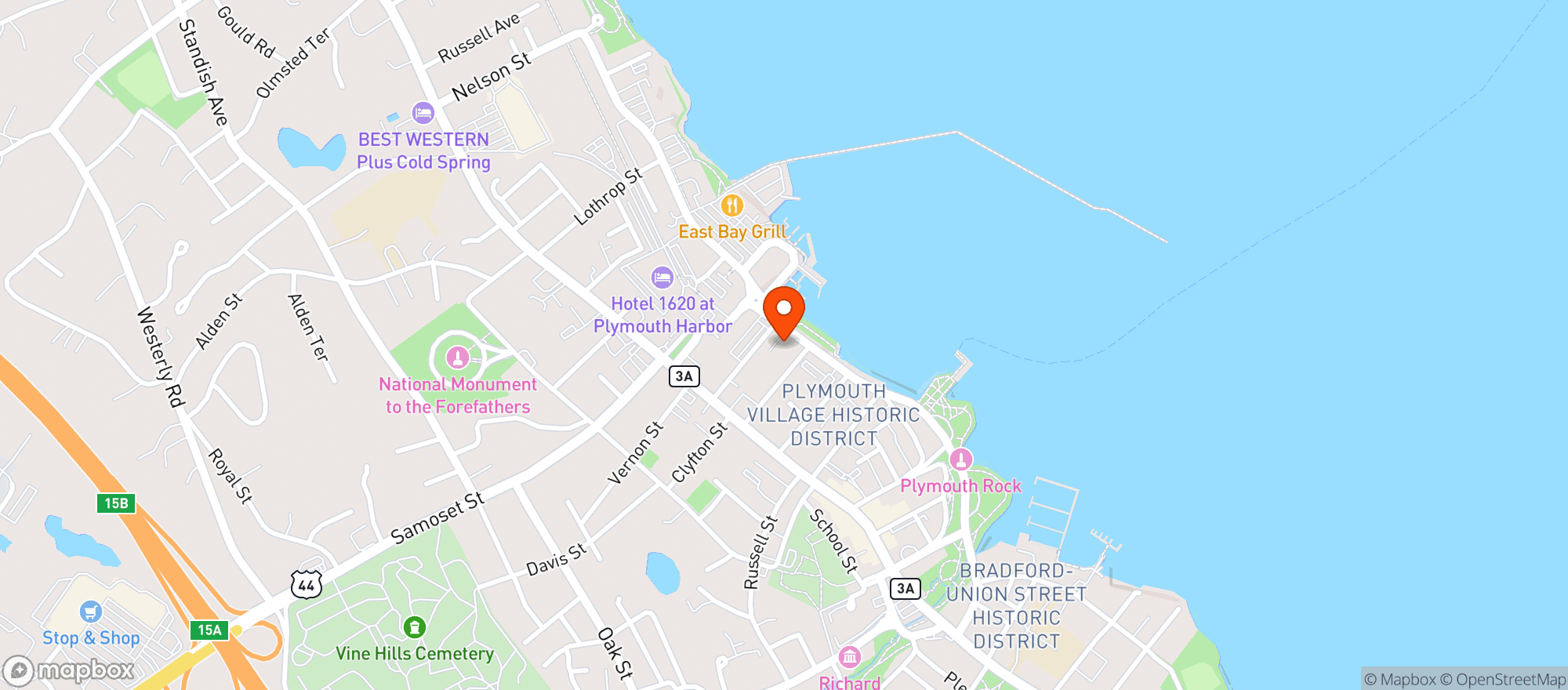 Map showing Mamma Mias Restaurant