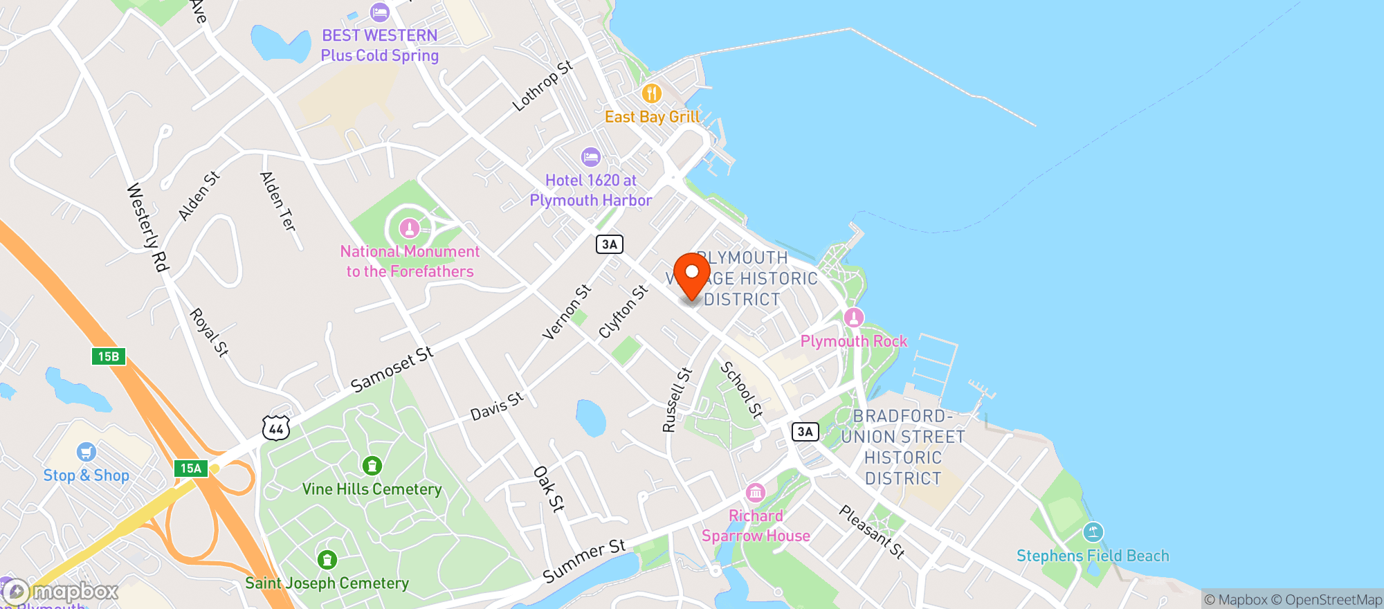 Map showing Honey Baby