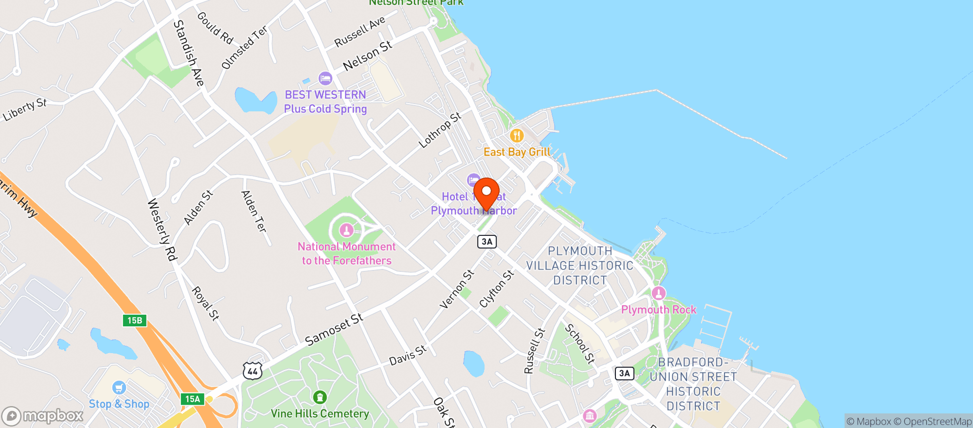 Map showing Richards Wine & Spirits, Inc. plymouth