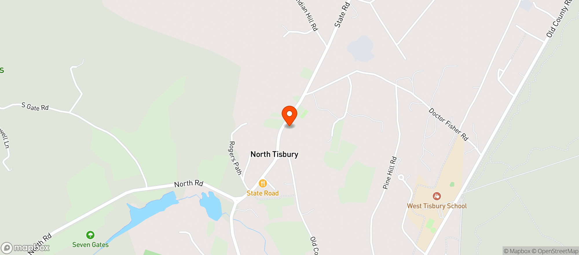 Map showing North Tisbury Farm and Market