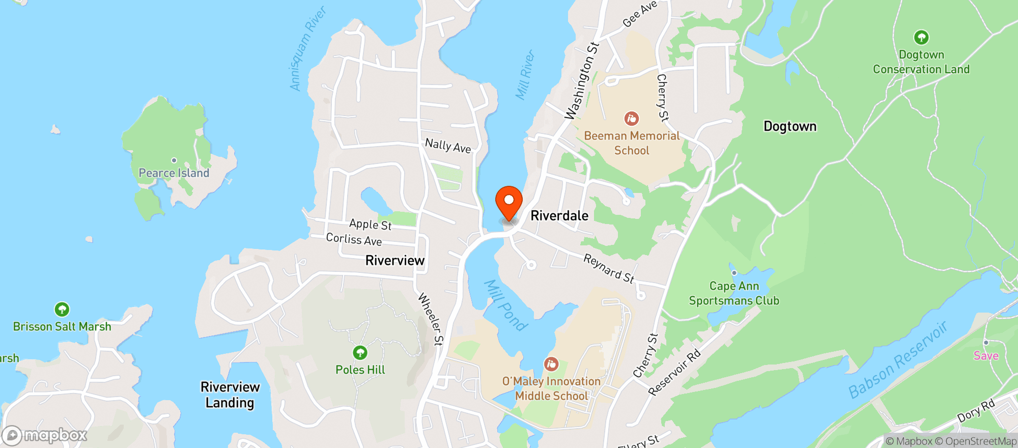 Map showing New England Wine & Spirits Richdale (Gloucester)