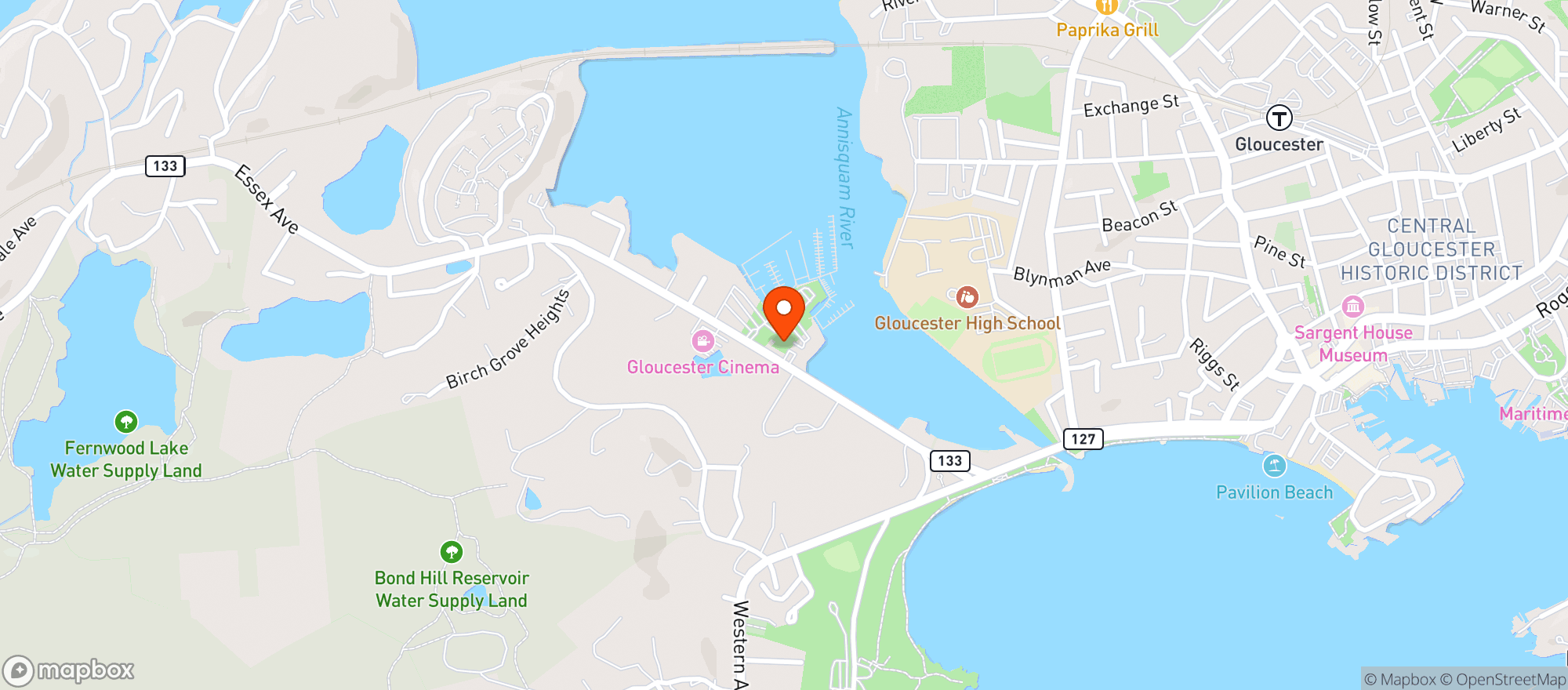 Map showing Reverie 73 - Gloucester