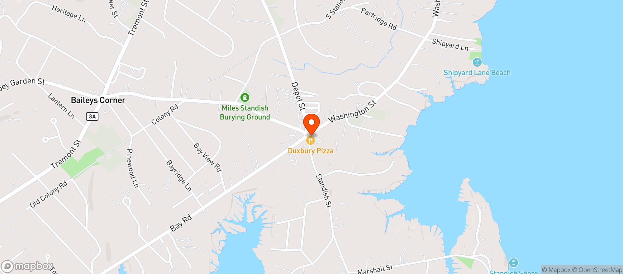 Map showing Duxbury Wine & Spirits