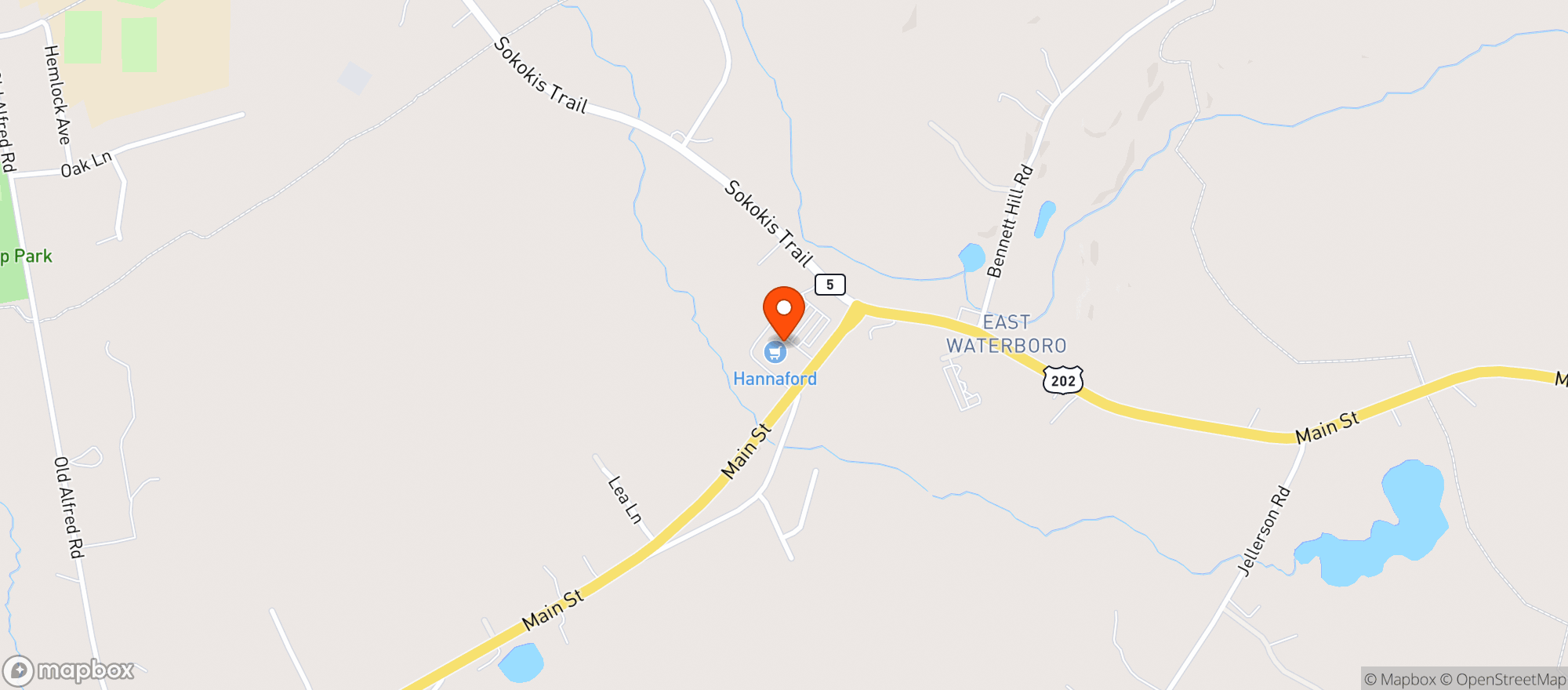 Map showing Hannaford