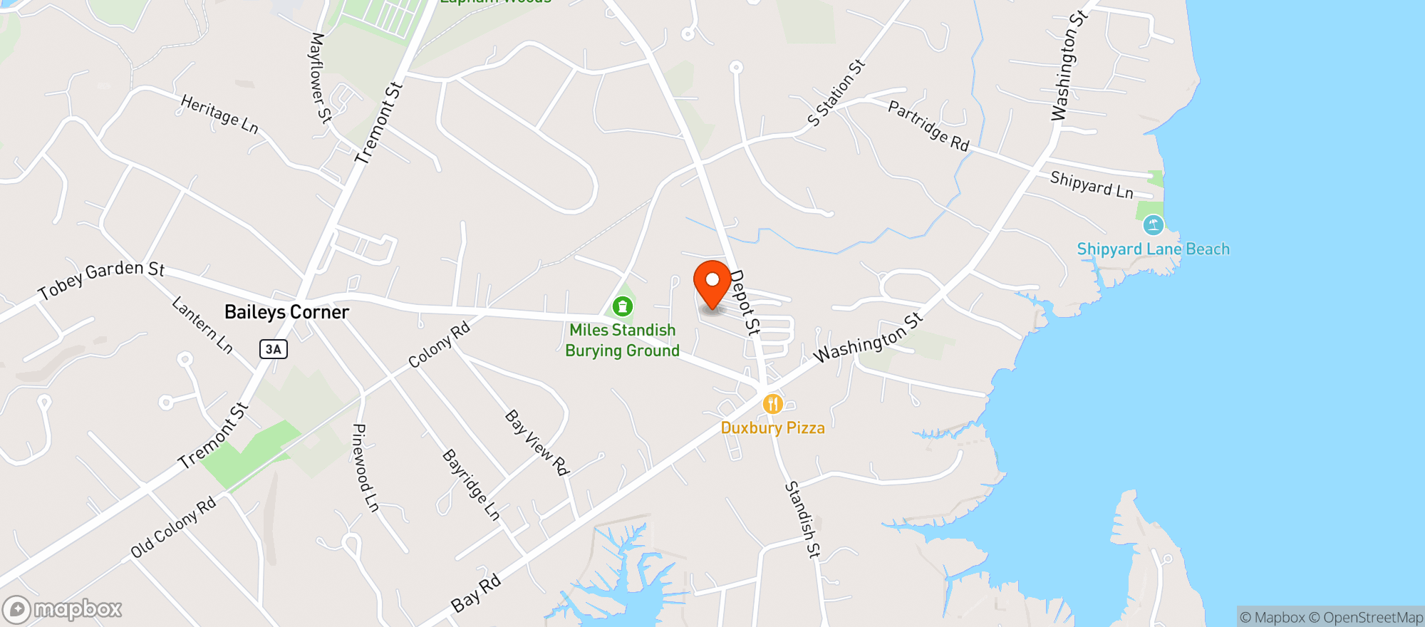 Map showing Brothers Marketplace - Duxbury