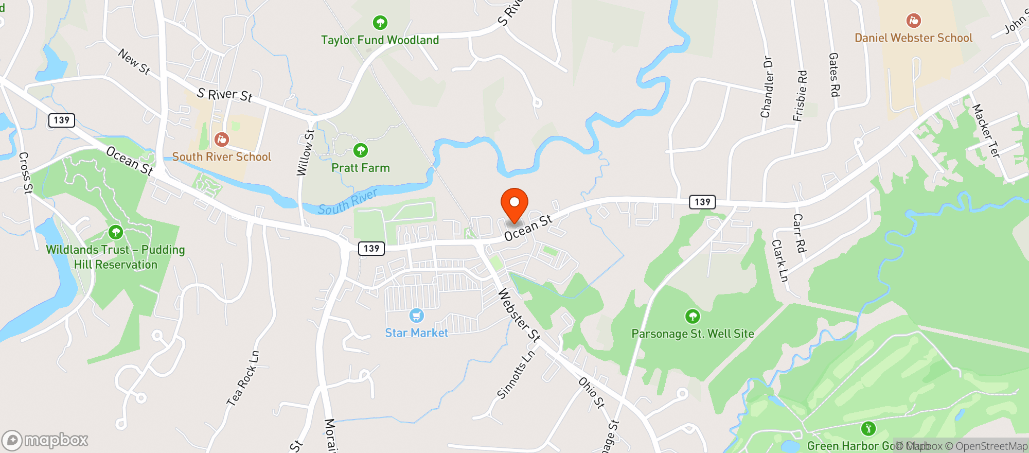Map showing Marshfield liquors
