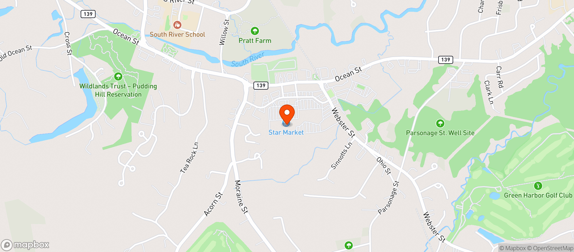 Map showing Shaws - 02594 - Marshfield