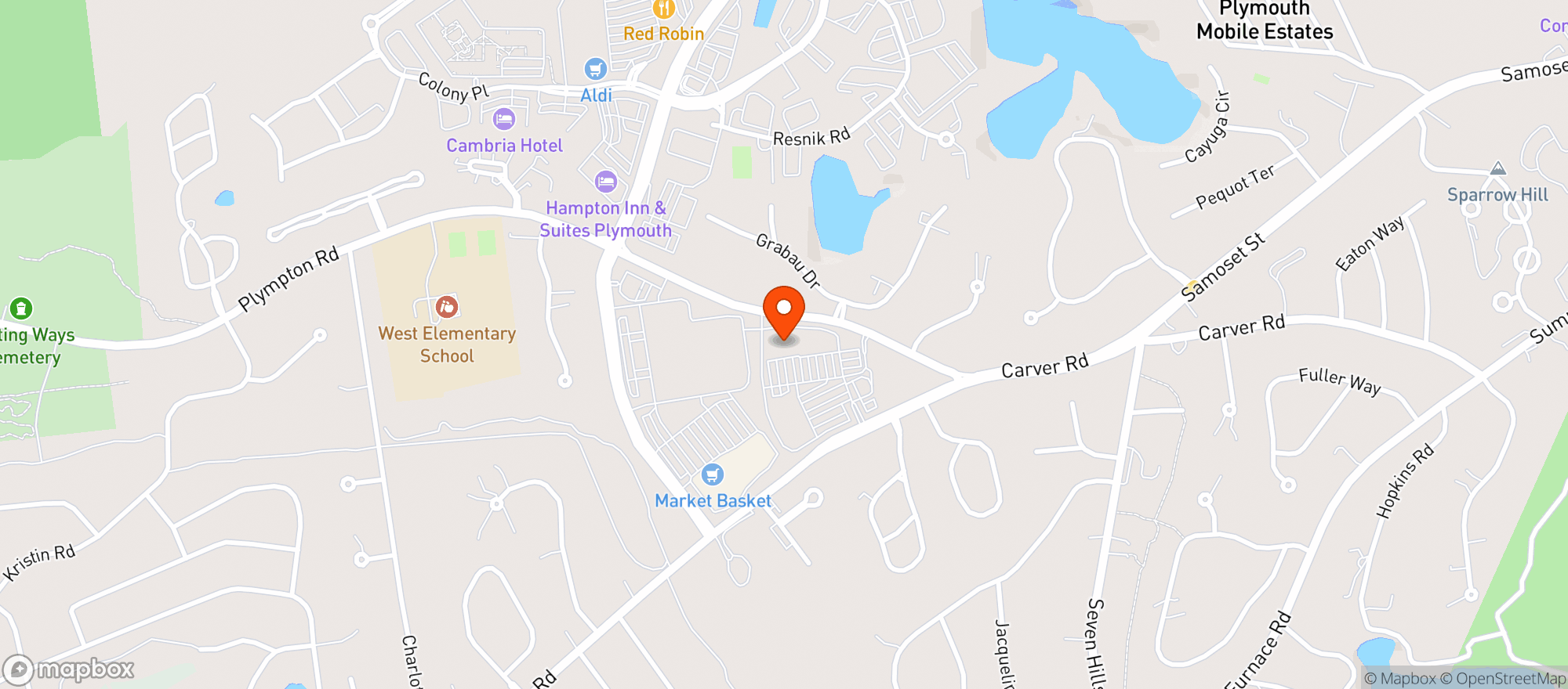 Map showing Plymouth Liquors