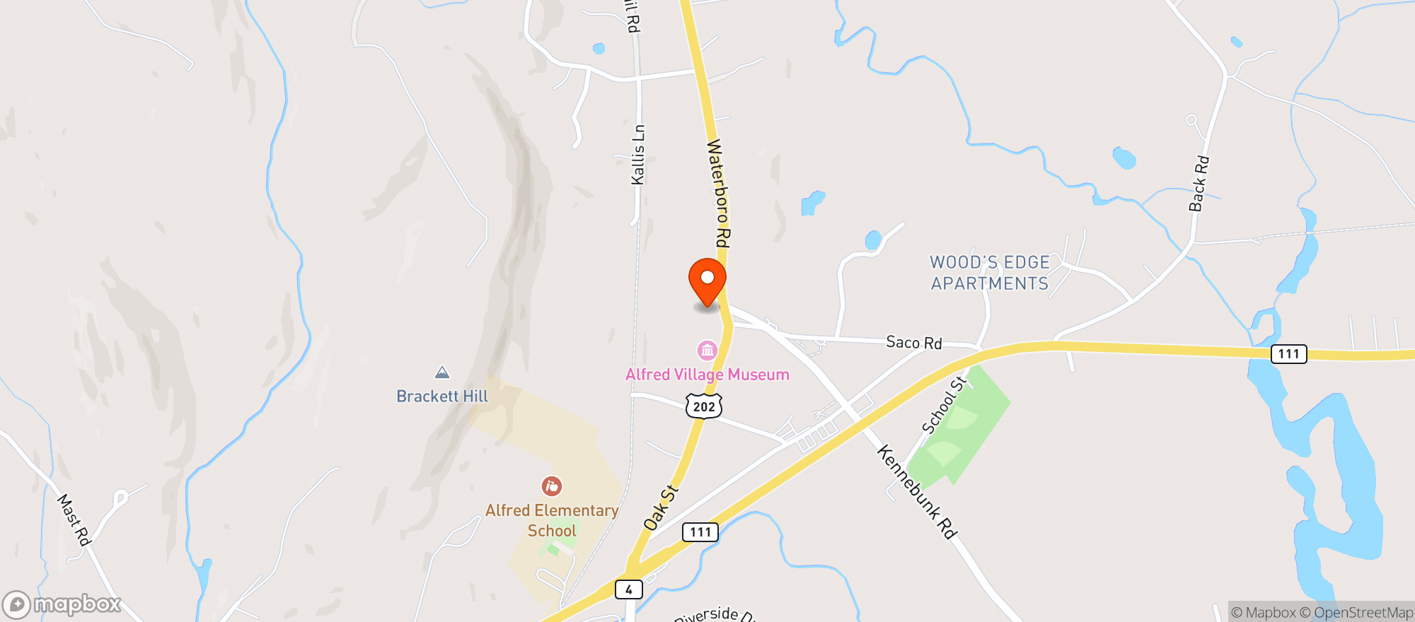 Map showing Oak Street Bistro