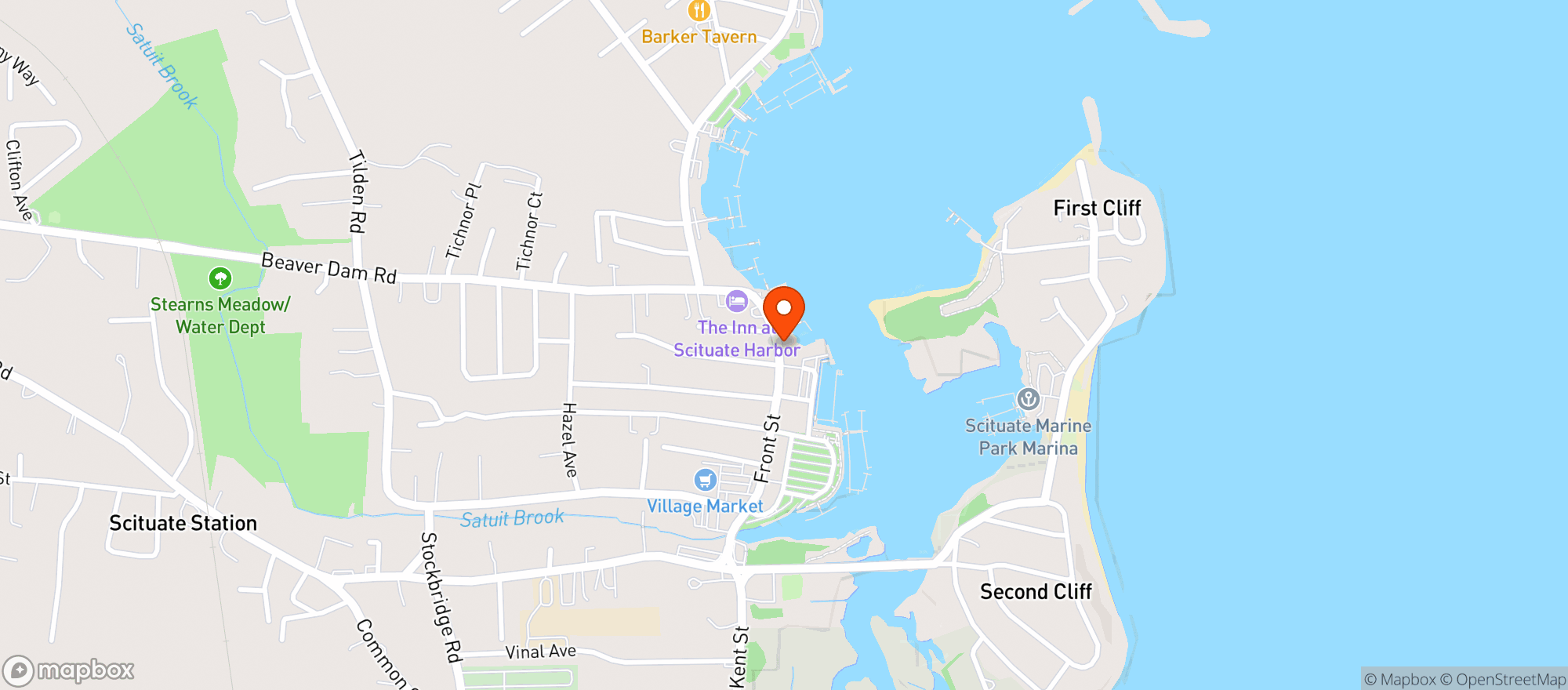 Map showing Scituate Package Store
