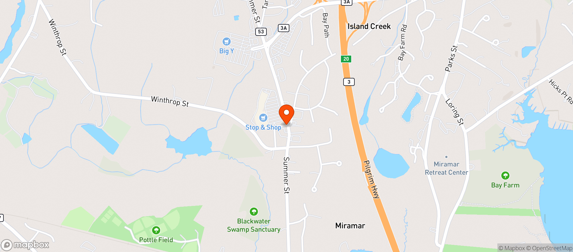 Map showing Stop & Shop