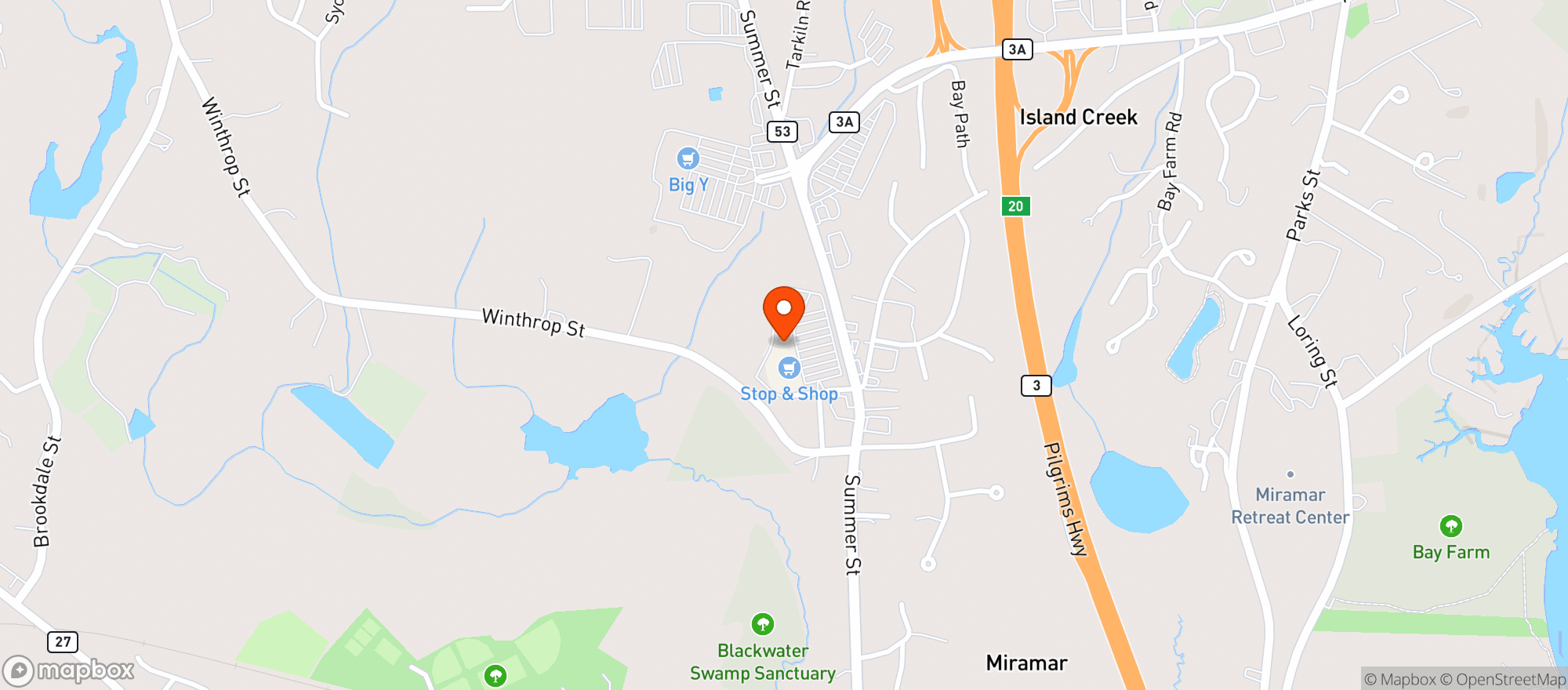 Map showing STOP & SHOP (160 SUMMER STREET)