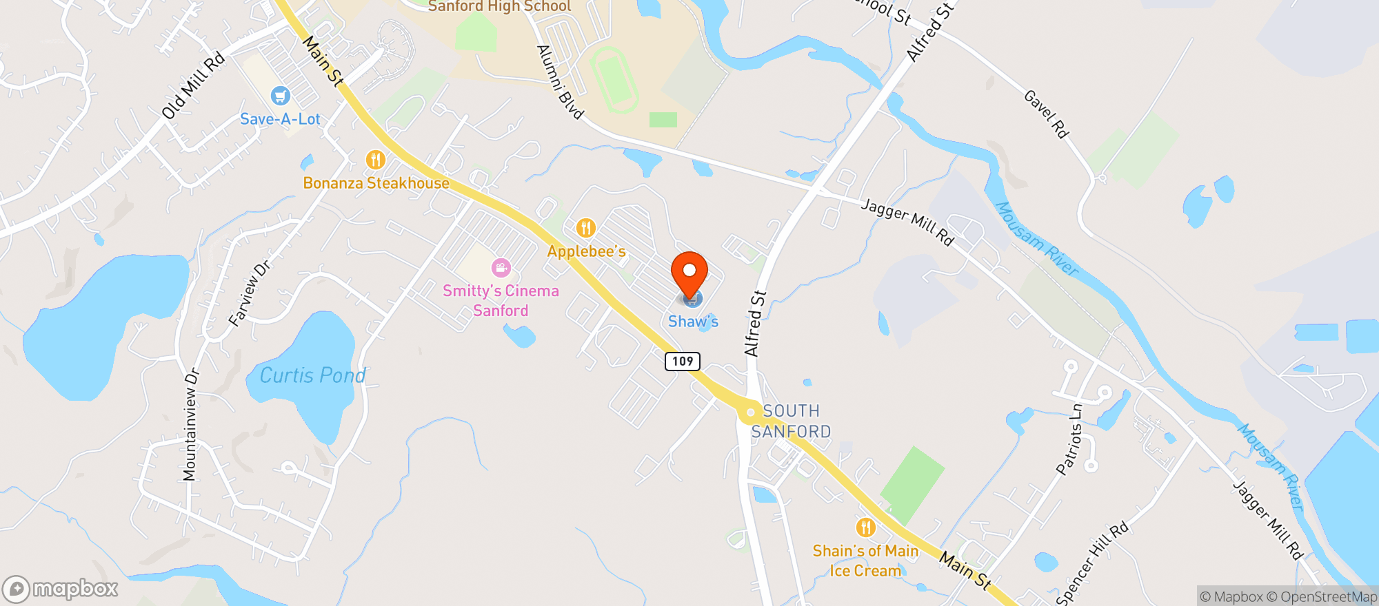 Map showing Shaws - 04560 - Sanford