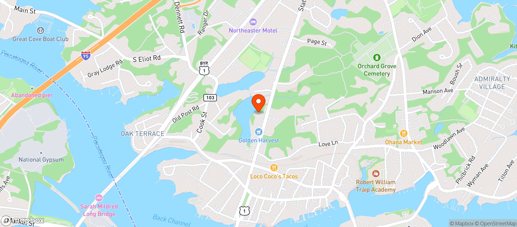 Map showing Carls Meat Market