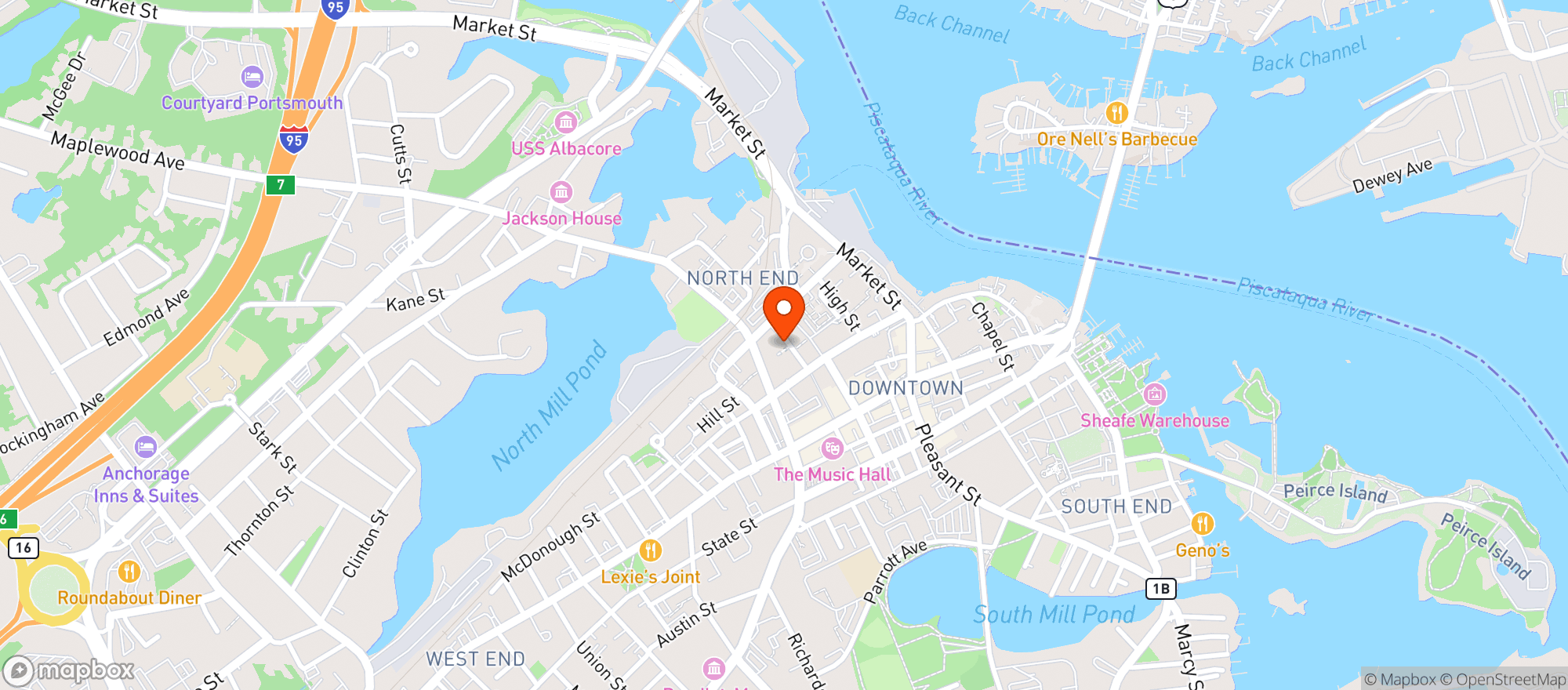 Map showing Downtown Grocer And Cafe