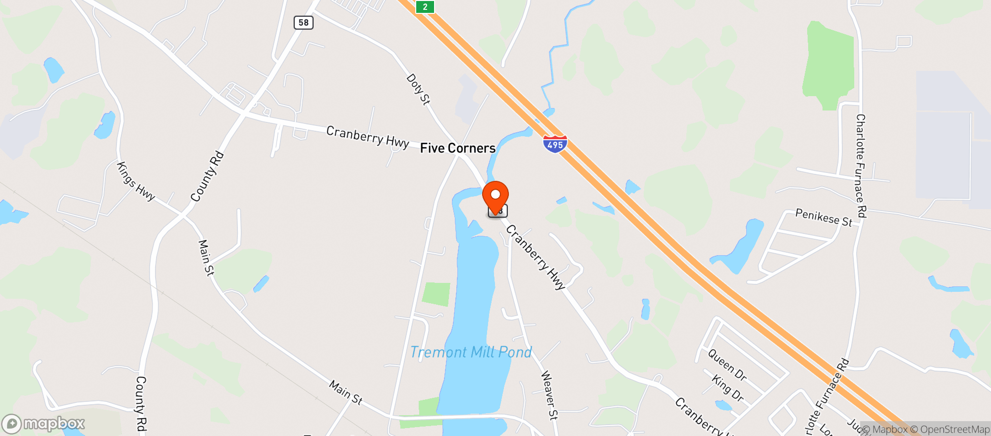 Map showing Pepin's Liquors