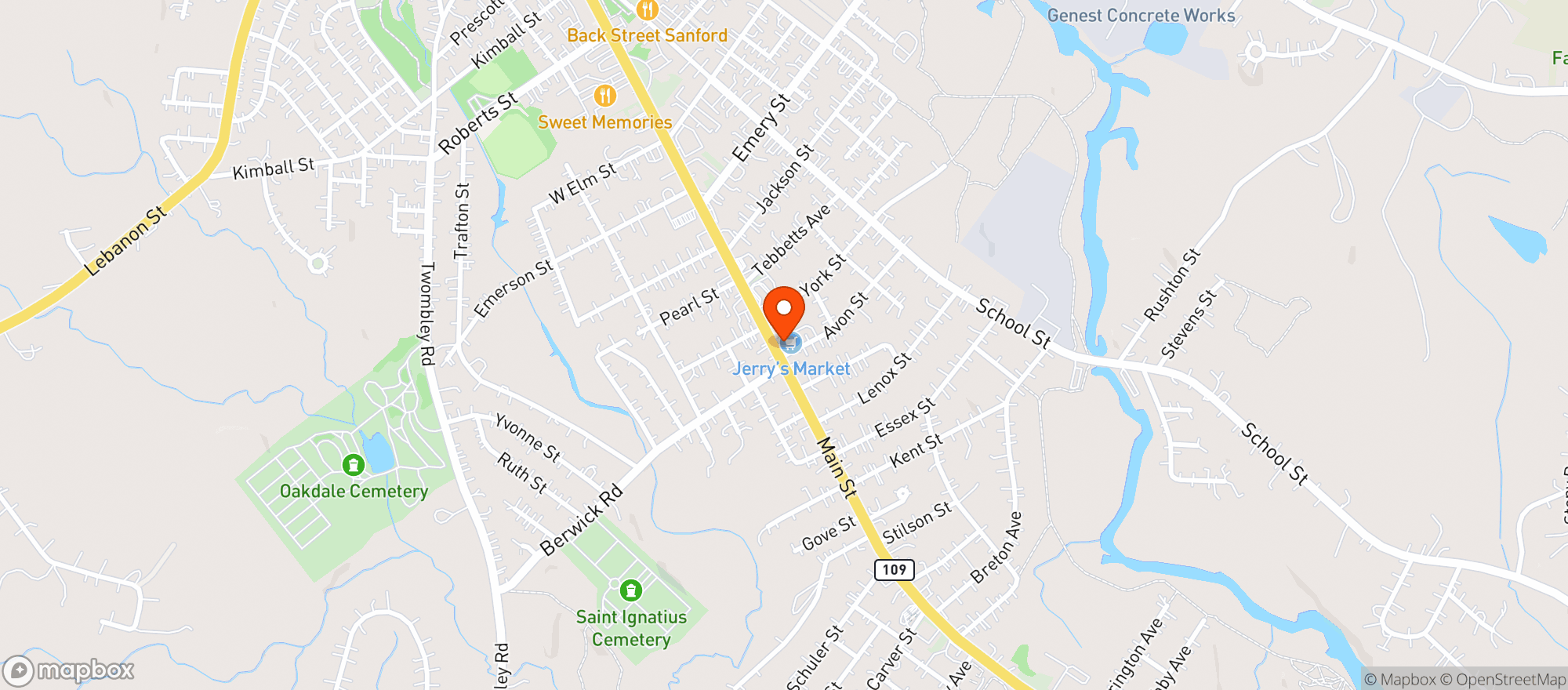 Map showing Jerrys Market