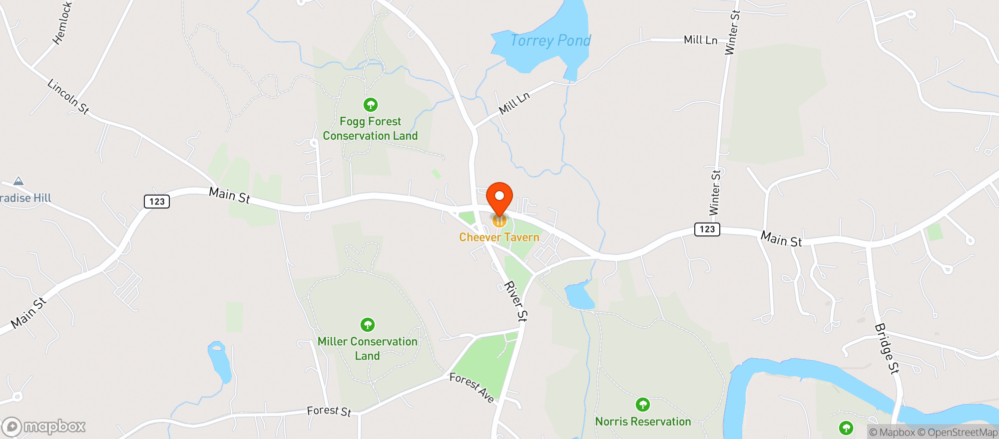 Map showing Sparrell's Roadside
