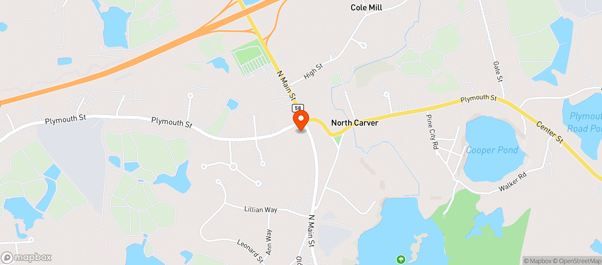 Map showing Carver Main St Liquors