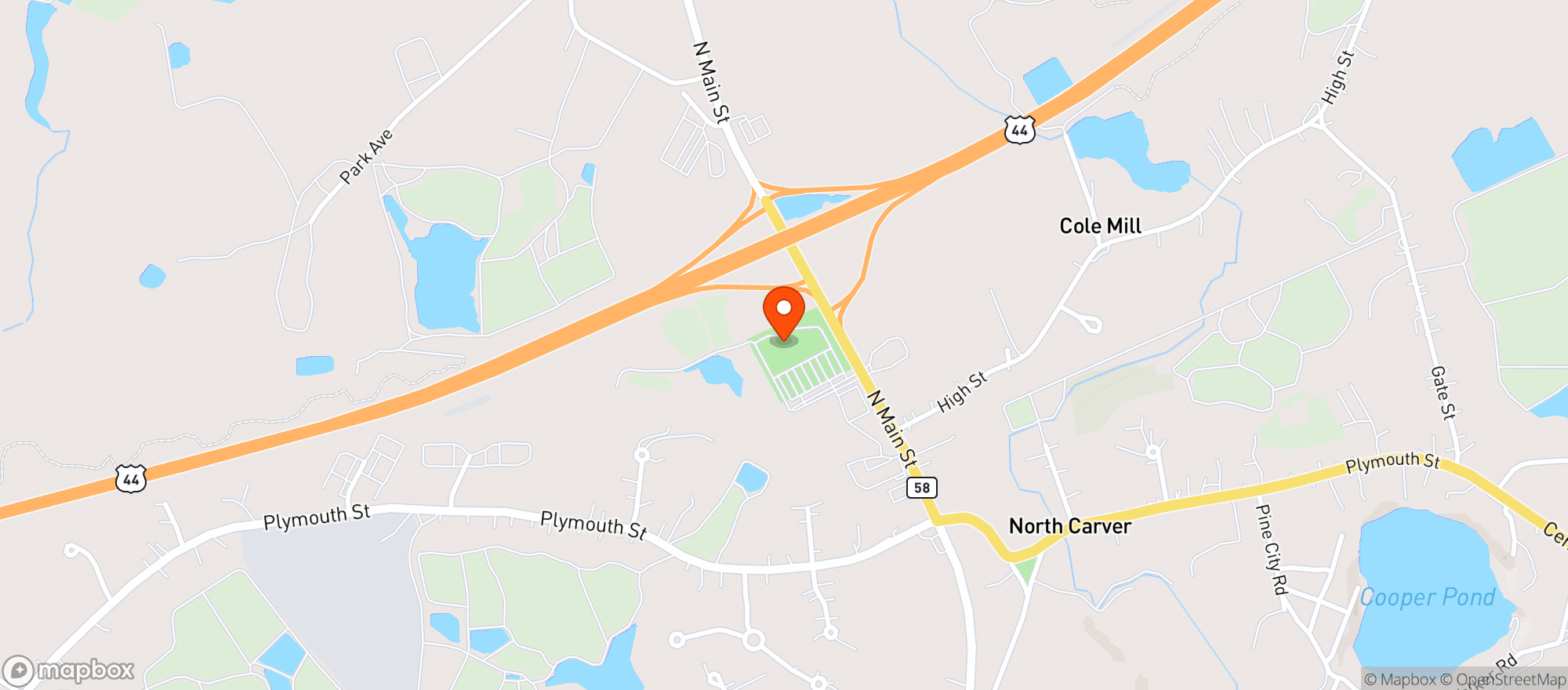 Map showing Jamie's Fine Wine & Spirits carver