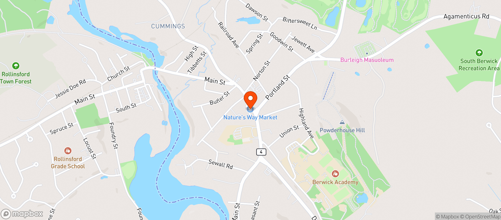 Map showing NATURE'S WAY MARKET