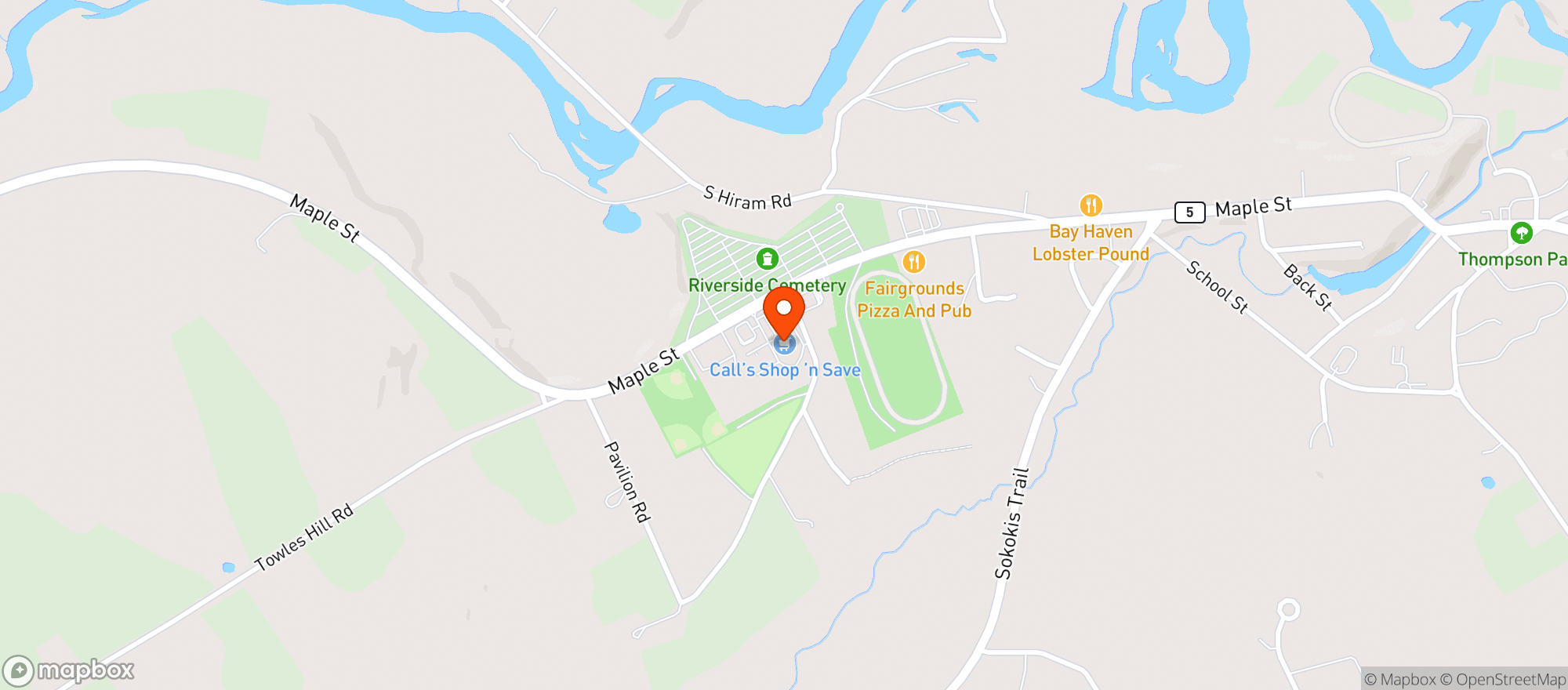 Map showing Call S Fresh Food